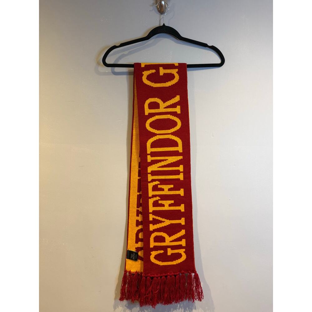 Official Harry Potter Gryffindor Red & Gold Knit Scarf Fringed Warner Bros